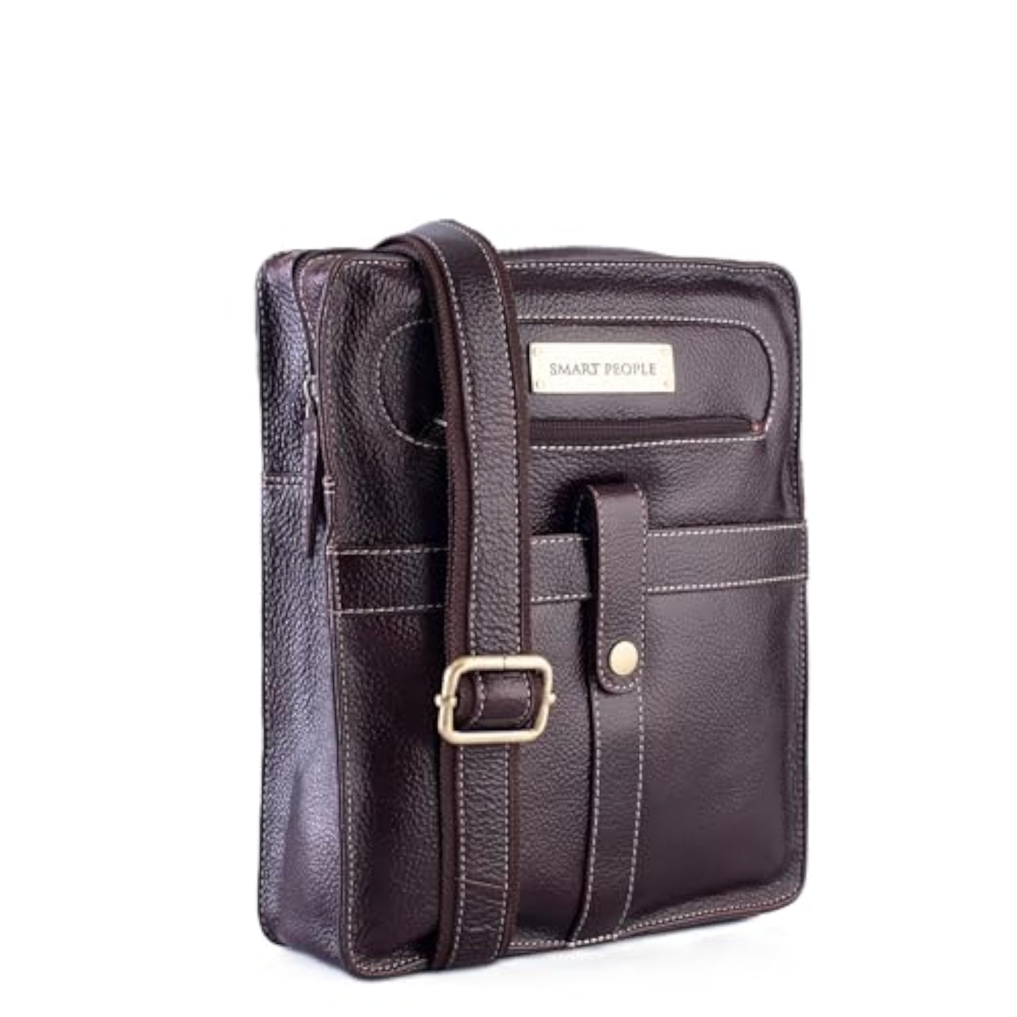 Leather Crossbody Sling Bag for Men, Adjustable Strap