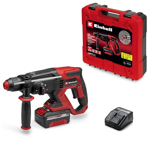 Einhell Marteau perforateur sans fil TE-HD 18/20 Li (1 x 4,0 Ah) Power X-Change (18 V, 1,8 J, SDS-Plus, capacité de perçage de 20 mm dans le béton, 4...