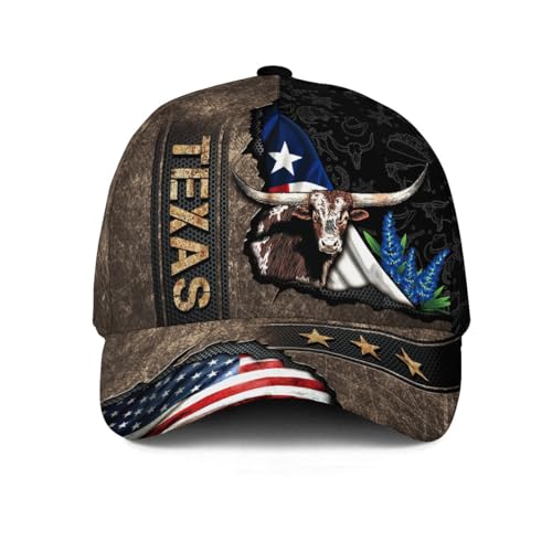 Image of Texans Caps for Men - Texas Baseball Cap and Hat - Texans Flag Cap
