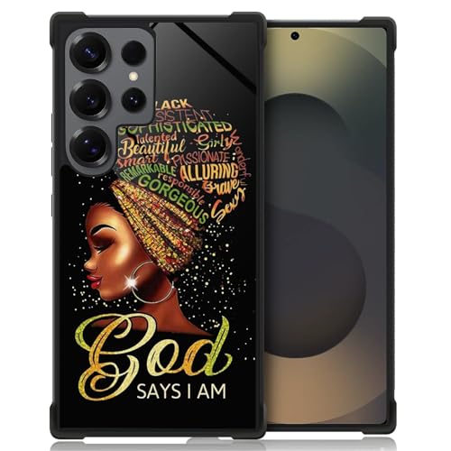 DAIZAG Case for Samsung Galaxy S25 Ultra,Four Corners Bumpers Anti-Slip Shock Absorbing Protective Case for Girls Boys-Gorgeous Passionate Black Girl by DAIZAG - Used condition - US$6.30