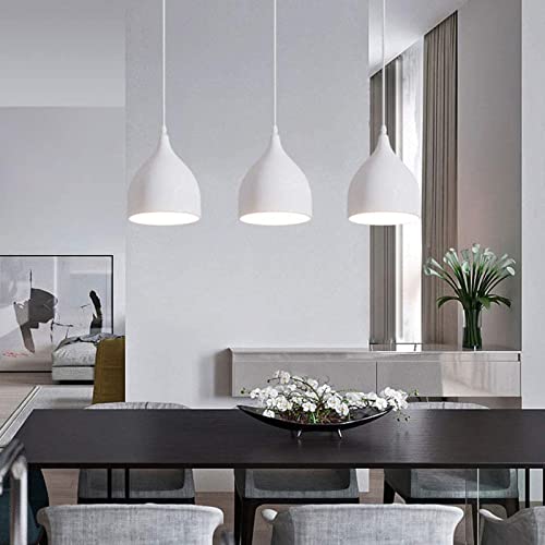 Lampe suspendue à dôme blanc réglable de 30 à 100 cm pour îlot de cuisine