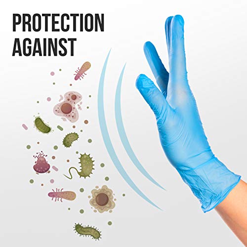 Image of SereneLife Pack Of 500 Soft Industrial Gloves, Medium Nitrile and Vinyl Gloves, Powder-Free, Non-Sterile, Textured Grip, Ideal for Cleaning, Food Service, Automotive, Household Work