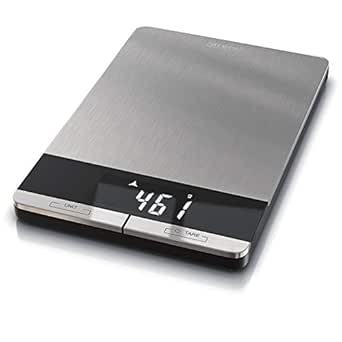 Arendo - Edelstahl Küchenwaage digital - Digitalwaage - maximale Tragkraft 5000 g - Tara Wiegefunktion - Hold - Überlast Anzeige - Touch Bedienfeld - automatische Abschaltung - Antirutschfüße