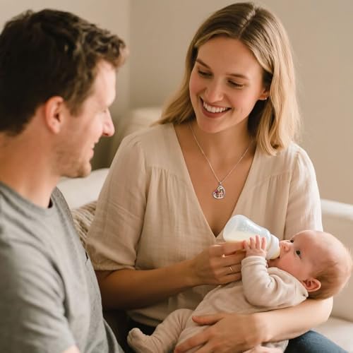 Iefil Gifts for Mom - 925 Sterling Silver Birthstone Necklace for Women, Mother Daughter Necklace, Mothers Day Christmas Birthday Gifts for New/Bonus Mom/Daughter3