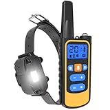 Meloive Collar de Adiestramiento para Perros Recargable,Alcance de 3000 Metros con Bloqueo de Seguridad,Modos de Pitido,Luz LED,Vibración y Fuerte Vibración,100% Impermeable