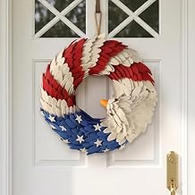 250th Anniversary Eagle Wreath, 2026 New 4th of July Wreath for Front Door, Patriotic Wreath Handmade Eagle Wreaths Memorial Day Home Decoration for Indoor and Outdoor Outside
