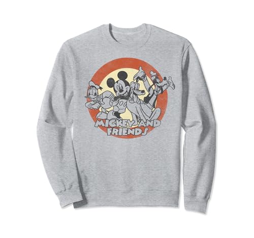 Sweatshirt Mickey and Friends Disney graphique vintage col rond