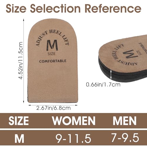 Image of 1 Pair Heel Inserts Pads for Shoes Men & Women Height Increase Boosters Heel Lift Raisers for Shoes, Shoe Lifts for Men Heels Cushions for Leg Length Discrepancy Height Increasing Insoles (M)