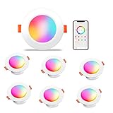 LED Einbaustrahler ,Richsing 9W LED Spot Dimmbar Smart RGBW Spots Deckenleuchte Bluetooth Mesh LED Einbaustrahler für Deckenspots Wohnzimmer, Badezimmer (6er-Pack)