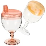 ifundom 2Pcs Baby Sippy Cup Goblet Plastik Weinglas Sippy Tasse Mit Deckelgetränk Becher Milchflaschen Für Geburtstagsfeier