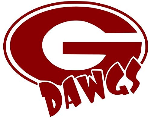 Classy Vinyl Creations Georgia Dawgs Decal (R), Georgia Bulldogs Decal, UGA Decals, Georgia Bulldogs Yeti Sticker, Yeti Cup Decal, Car Decal, aptop Decal, Bumper Sticker, 3.8" x 3.5" (Red)