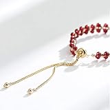 Xuejuanshop Damska bransoletka/bransoletka Burgund granatowa bransoletka damska naturalna autentyczna biżuteria z perłą kryształową