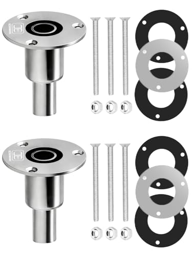 OCEANBROAD Stainless Steel 316 Thru Hull Exhaust Skin, Fitting 2 Pack 24mm Hose Pipe Marine Exhaust Port for Webasto, Planar, Eberspacher, Chinese Diesel Parking heaters, Straight with Bolts and Nuts