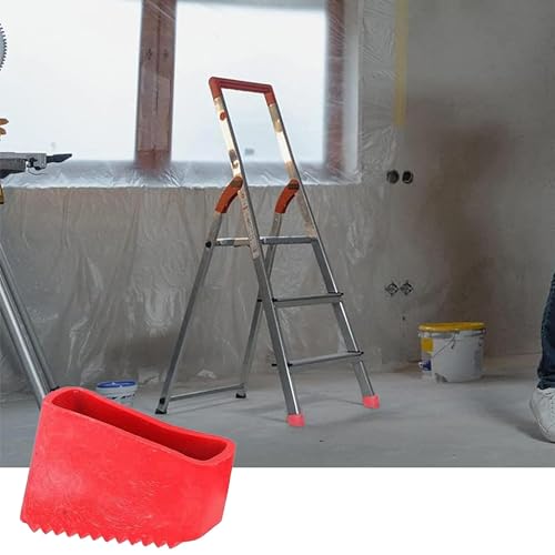4 x Leiterfüße, Ersatzfüße für Leitern, Gummifüße für Leiter, Schutzkappen für Leitern, Gummistopper für Leiter, Gasfeste Haltung, für Leitern(Rot)