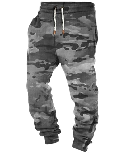 Pantalon de jogging en polaire vintage hommes camouflage ample