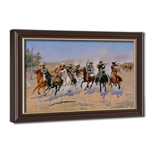 Toile tendue A Dash for The Timber Remington tableau art de qualité supérieure avec cadre