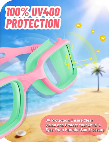 Image of Vvinca Kids Swim Goggles, Swimming Goggles for Kids 3-14 Anti-Fog UV Protection No Leak Pool Glasses for Boys Girls