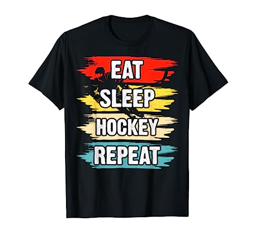 Funny hockey retro vintage sunset gifts for hockey player Camiseta