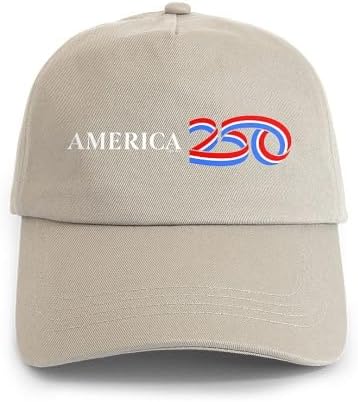 CafePress America250: White Horizontal Logo Adjustable Baseball Cap