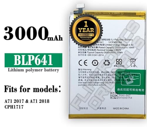 Image of BLP641 Battery for Oppo A71 /A83 /CPH1729 / CPH1827 / CPH1717 / Battery with 1 Year Warranty**** (U21)