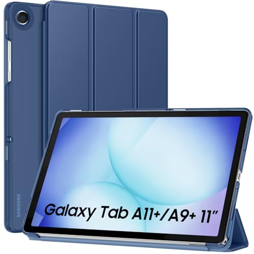 Image of MoKo for Samsung Galaxy Tab A11 Plus / A11+ Case 11 Inch 2026, Galaxy Tab A9 Plus / A9+ Case 11 Inch 2024, Slim Stand Hard PC Translucent Back Shell Smart Cover, Auto Wake /Sleep, Denim