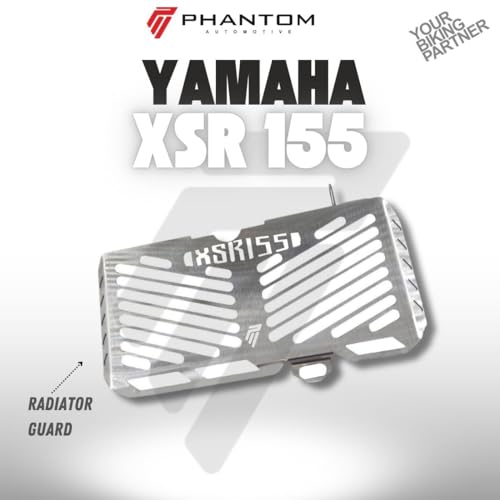 Image of Phantom Radiator Guard Silver For Yamaaha XSR 155 | High Precision Stainless Steel | Rust-Resistant Engine Protection | Easy Fit Motorcycle Radiator Cover