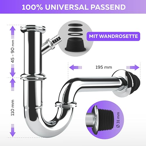 Universal Siphon for Washbasins and Washbasins with Device Connection - Image 3