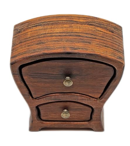 Handmade Wood Two-Drawer Jewelry Box (Wedge)