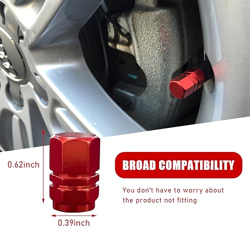 image for Ziciner 12 PCS Car Tire Valve Stem Caps, Aluminum Alloy Wheel Valve Co