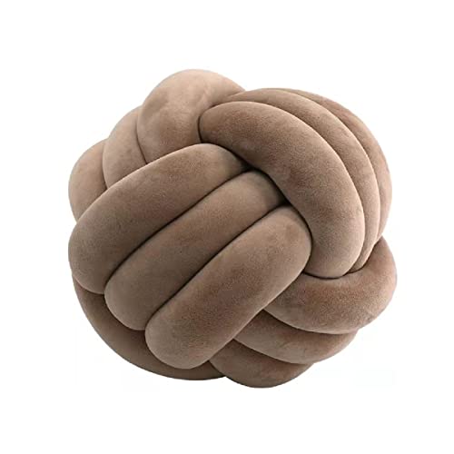 Byitre Soft Knot Ball Pillows,Round Throw Pillow Cushion Home Decoration Plush Pillow,Throw Knotted Pillow Handmade Round Plush Pillow（8 Inches,Brown） #TOP3