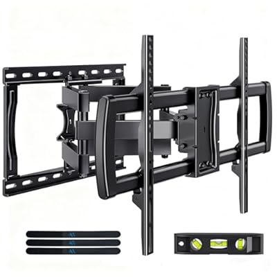Full Motion TV Wall Mount Bracket for Most 32-85 inch TVs,TV Mount with Dual Articulating Arms,Tilt/Swivel/Extension/Leveling,Fits 8” 12” 16" Studs,Max VESA 600x400mm, Holds up to 132lbs