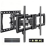 Full Motion TV Wall Mount Bracket for Most 32-85 inch TVs,TV Mount with Dual Articulating Arms,Tilt/Swivel/Extension/Leveling,Fits 8” 12” 16' Studs,Max VESA 600x400mm, Holds up to 132lbs