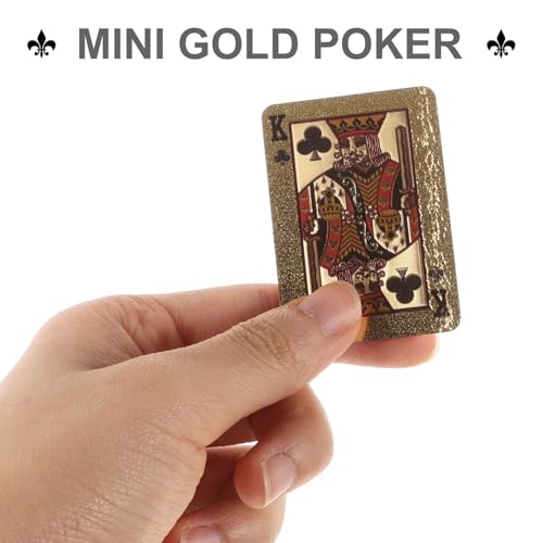 NOLITOY Kleiner Spielkarten Satz Kleine Pokerkarten aus Bruchfestem Material Goldfarbenes Miniatur Kartenspiel für Reise und Puppenhaus Dekoration – Bild 8