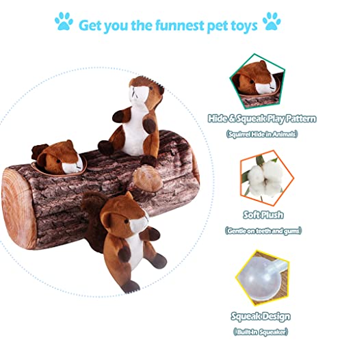 Ifoyo Squeak Dog Toys, Durable Squirrel Hide And Seek Interactive Plush Dog Toys For Medium / Small Dogs, Pets, Halloween Christmas Squeaky Plush Dog Toy #TOP1