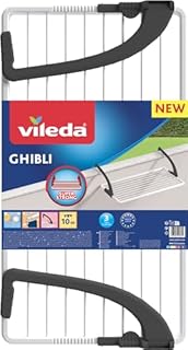 Vileda Ghibli | Stendibiancheria in resina da balcone | Bracci super resistenti | Bracci regolabili| Facile da aprire e chiudere
