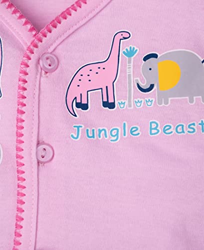 Image of mustmom Newborn Baby Cotton Jhabla Set | 0-3 Months | Combo of 1 T-Shirt, 1 Vest & 2 Shorts Set | Soft Breathable Summer Wear | Gift Set