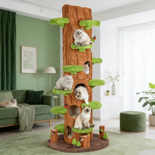 Árbol para gatos KAMABOKO de 90.5 pulg para interiores miniatura 1