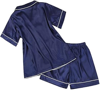 JiAmy Pyjama's meisjes lange mouwen pyjama sets zomer kinderen satijnen pyjama 2 stuks button down tiener nachtkleding strik print nachtkleding leeftijd 8-12, roze, 8-9 Jaar