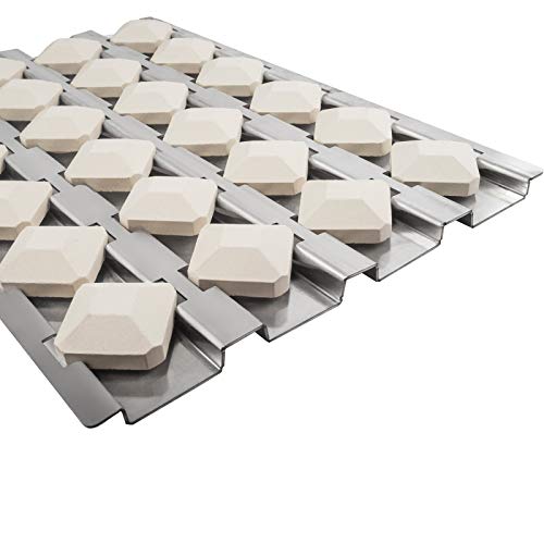 Bbq Future Stainless Steel Heat Plate Flame Tamer With 24Pcs Ceramic Briquettes Compatible Alfresco Alx2-30, Alx2-42, Alx2-56 Series Gas Grills #TOP3
