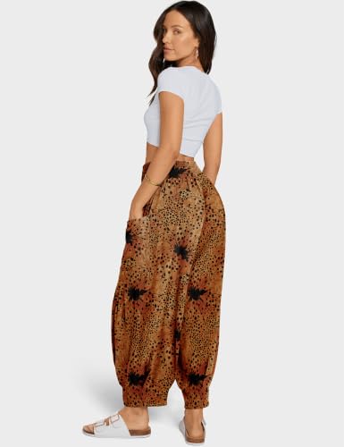 Image of TARSE Women's Linen Wide Leg Pants Baggy High Waist Palazzo Pants