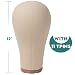 GEX 21-24" Canvas Block Head Mannequin Head Wig Display With Mount Hole 12" Height (22")