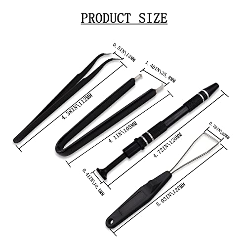 Image of 12PCS Keyboard Lube Switch Puller Kits, ​IC Extractor ​Switch Puller,4 Prong Switch Extractor,Key Cap Puller,Elbow Tweezers,Pointed Tweezersect ect for Keyboard Removing Fixing Cleaning O-022