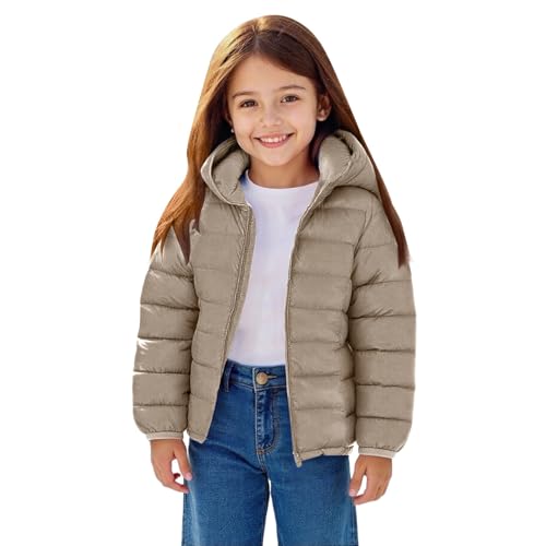 Doudoune Légère Enfant Chaud Blouson Manteau à Capuche Garçon Fille Automne-Hiver Veste Jacket Rembourré de Duvet Top Doux Confortable Coupe-Vent avec...