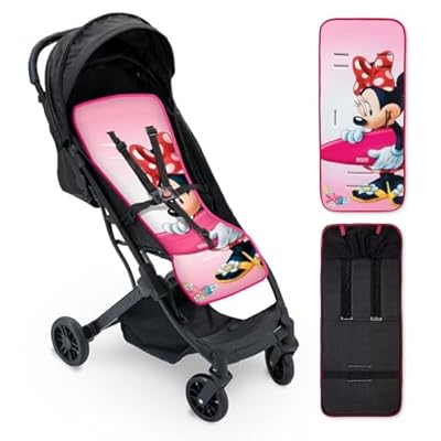 Interbaby Colchoneta Silla Paseo Universal para Verano | Transpirable y Cómoda | Funda Carro Bebe 100% Algodón  84x34cm  Protectores para Arnés | Funda Silla Paseo Sport Minnie