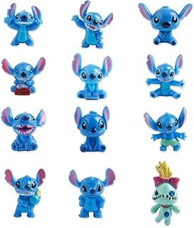 S-titch Cake Toppers Set - 12pcs S-titch Cake Decorations,S-titch Birthday Cake, S-titch Cake Decorations for Kids Birthday Baby Shower Stitch Theme Party Supplies