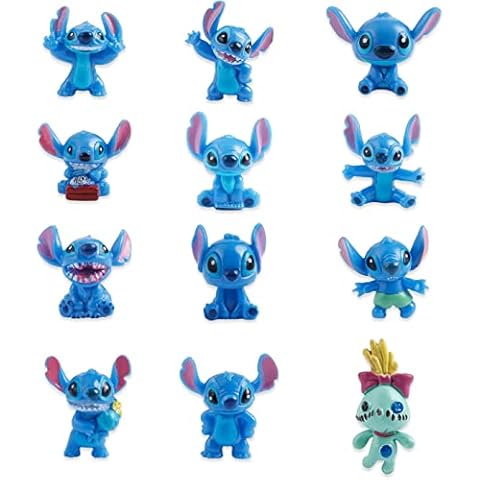 S-titch Cake Toppers Set - 12pcs S-titch Cake Decorations,S-titch Birthday Cake, S-titch Cake Decorations for Kids Birthday Baby Shower Stitch Theme Party Supplies Cover