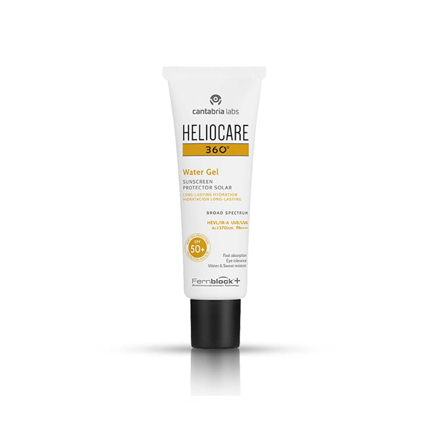 Heliocare 360° Water Gel SPF 50+ - Crema Solar Facial, Fotoprotector Avanzado, Ultraligera, Hidratante, Pieles Normales y Sensibles, Resistente al Agua, 50ml