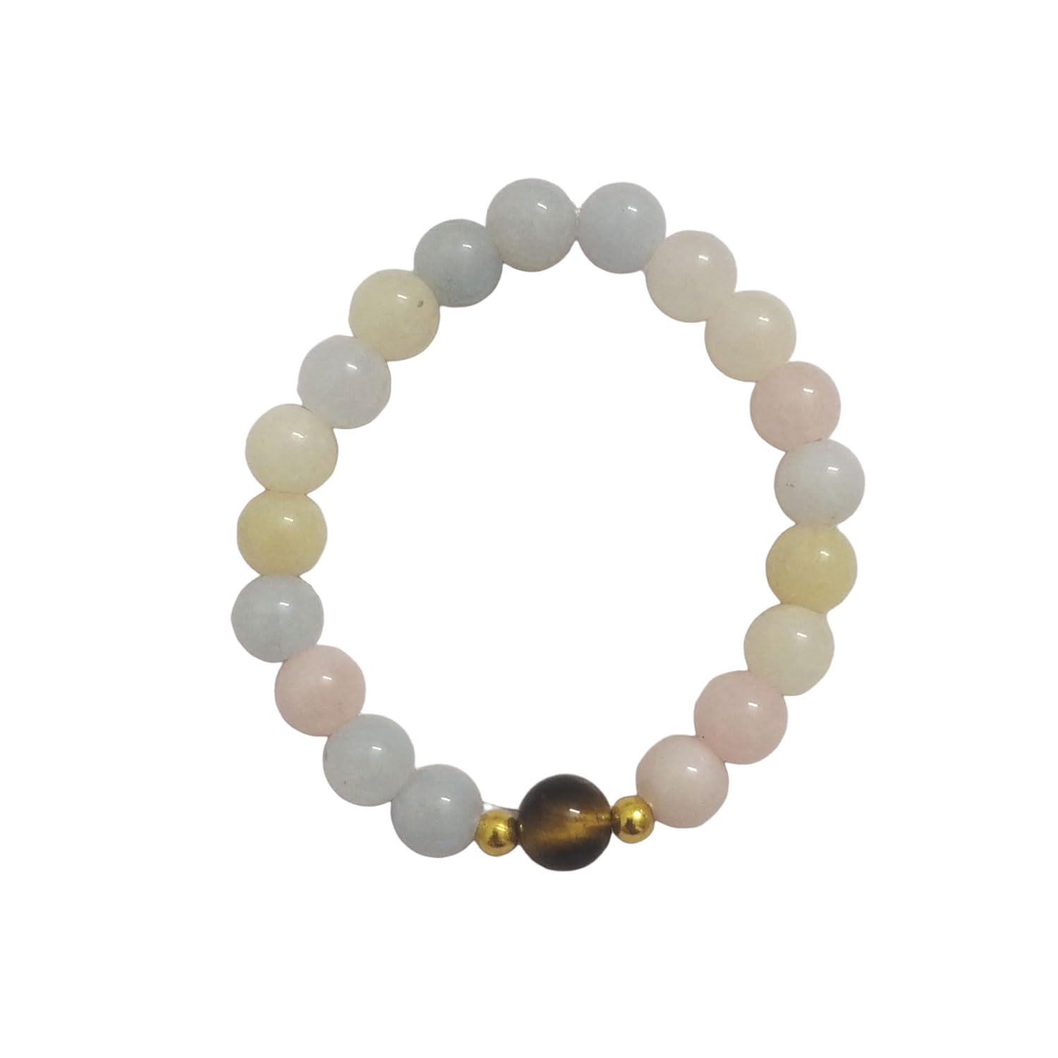 MADE BY KESAL Crystal Lava Natural Stone Bead Traditional ethnic spritual Handmade and Stretchable Stylish Bracelet for Unisex For girl and boys DN-24