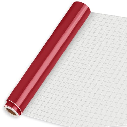 Image of IModeur Glossy Red Permanent Vinyl - 12 inch x 8 FT Permanent Adhesive Vinyl Roll for Cup Deco, Party Decoration, Sticker.
