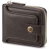 LOUEBICA Wallet Men Leather Bifold Wallets For - Flap ID Window Zip Coin Pocket Mensr Wallets - Big Capacity Credit Card Travel Wallet